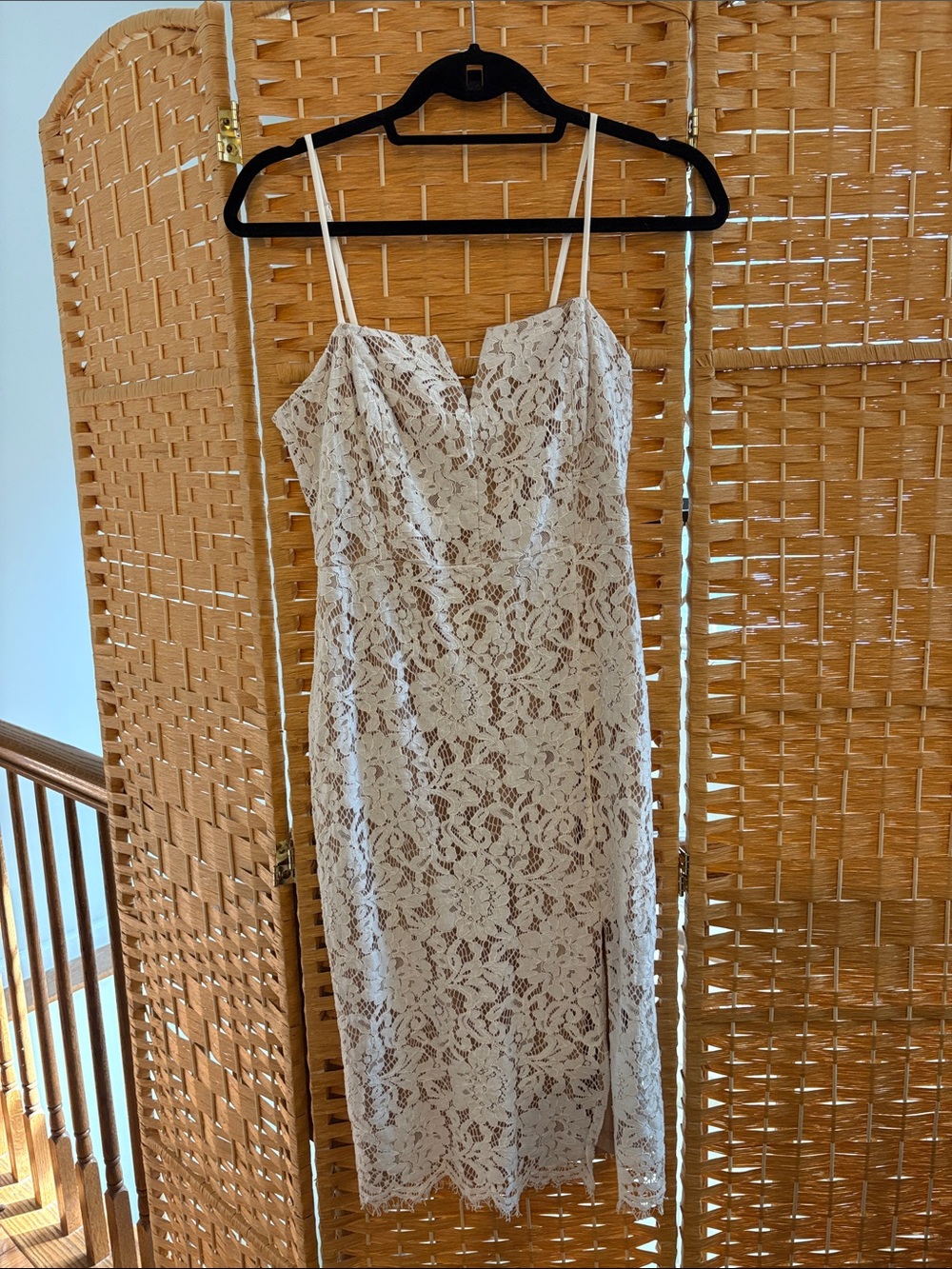 Lulu’s Elegant Lace Slip Dress in Ivory - Women's Strappy Midi